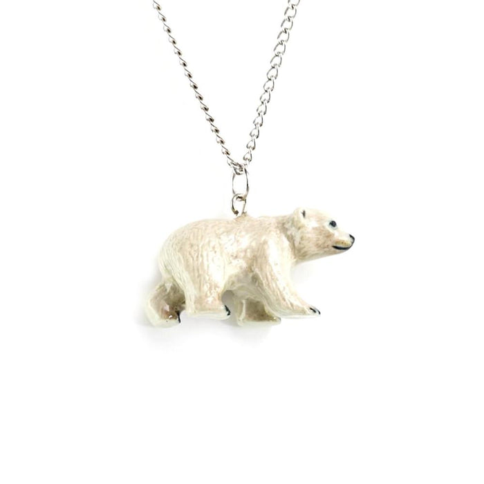 Polar Bear Pendant Porcelain Pendant Blue Planet Jewelry