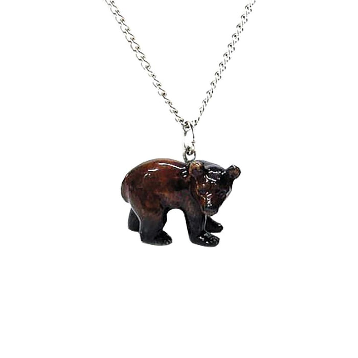 Brown Bear Pendant - Porcelain Pendant - Blueplanetjewelry.com
