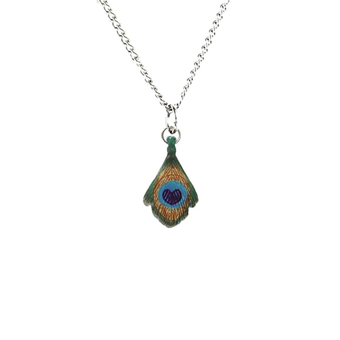 Peacock Feather Pendant Porcelain Pendant Blue Planet Jewelry