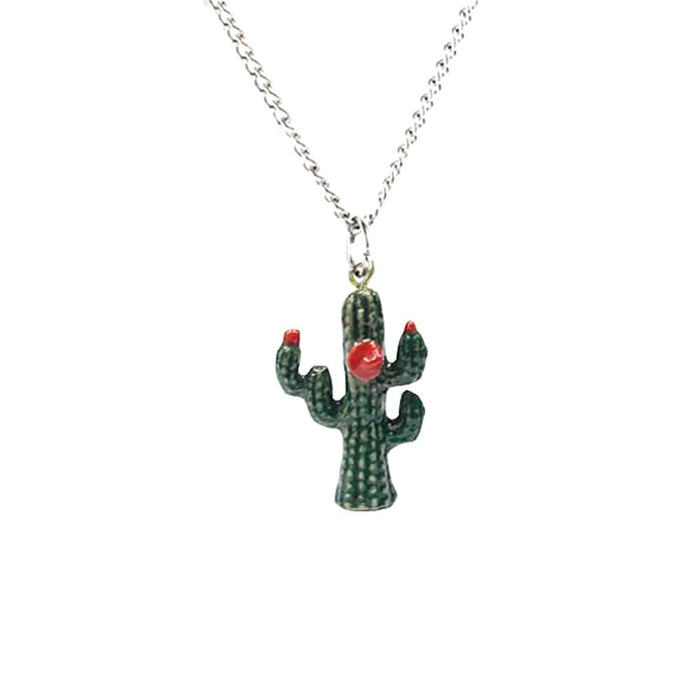 Saguaro Cactus Pendant Porcelain Pendant Blue Planet Jewelry