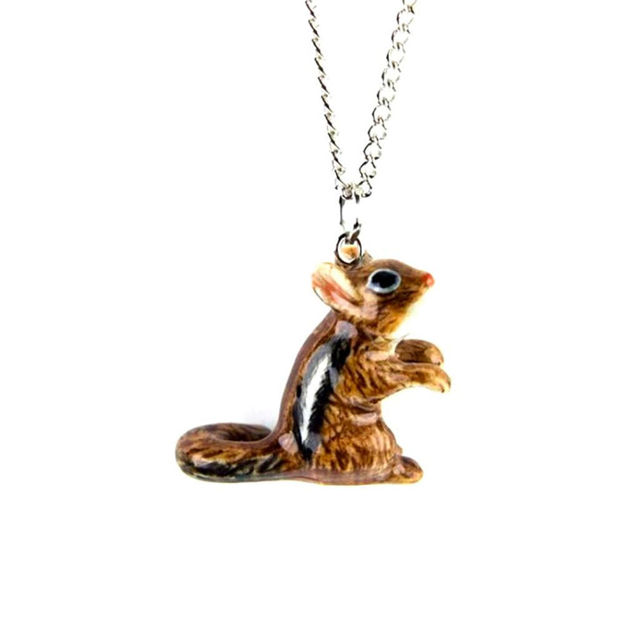 Chipmunk Pendant Porcelain Pendant Blue Planet Jewelry