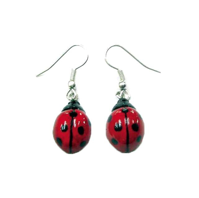 Ladybug Porcelain Earrings Porcelain Earrings Blue Planet Jewelry