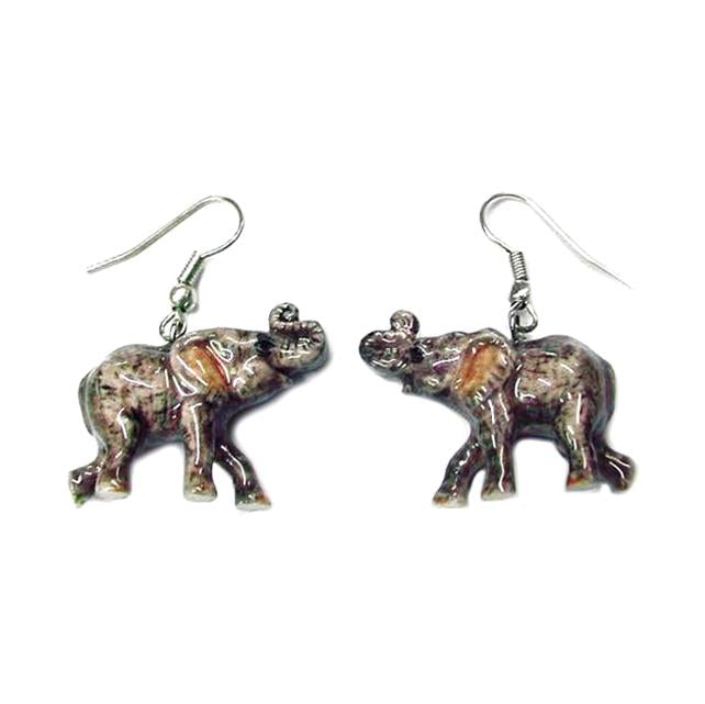Elephant Porcelain Earrings Porcelain Earrings Blue Planet Jewelry