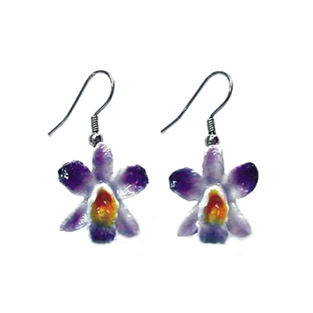 Purple Orchid Porcelain Earrings Porcelain Earrings Blue Planet Jewelry