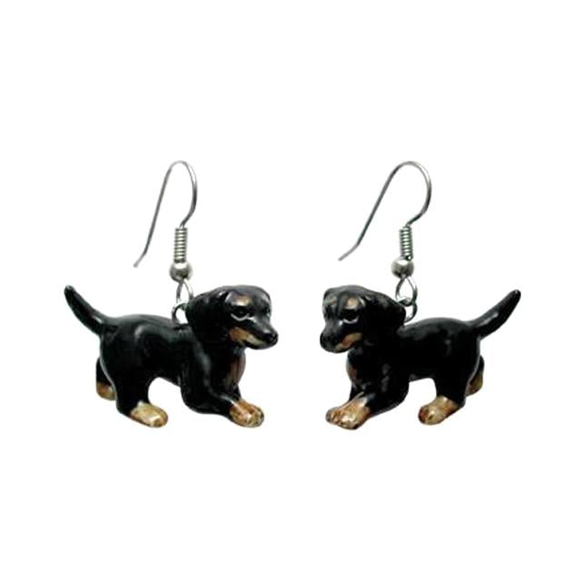 Dachshund Dog Porcelain Earrings - Porcelain Earrings - Blueplanetjewelry.com