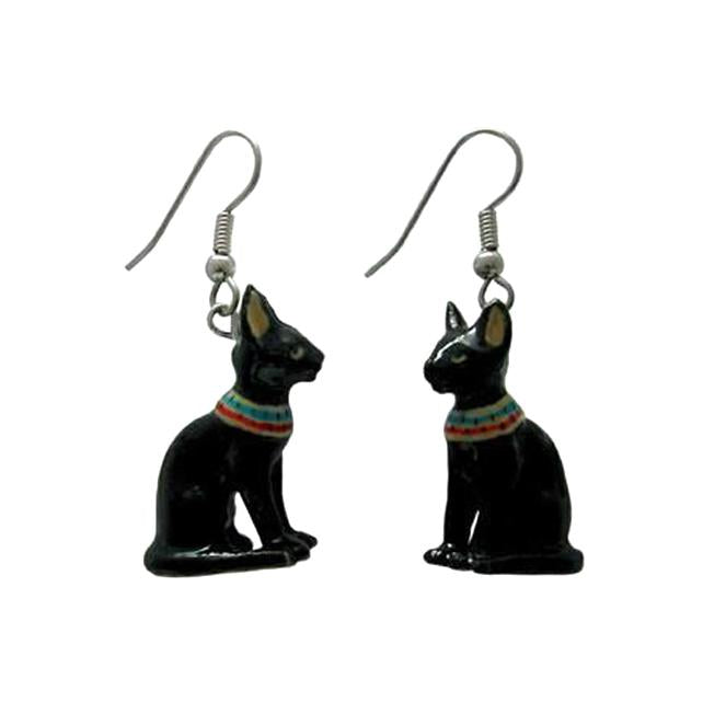 Egyptian Cat Porcelain Earrings Porcelain Earrings Blue Planet Jewelry