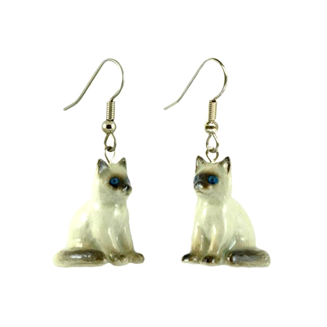 Ragdoll Cat Porcelain Earrings Porcelain Earrings Blue Planet Jewelry