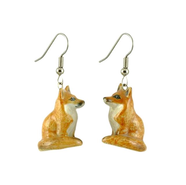 Red Fox Porcelain Earrings Porcelain Earrings Blue Planet Jewelry