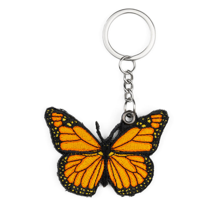 Monarch Butterfly Embroidered Keychain