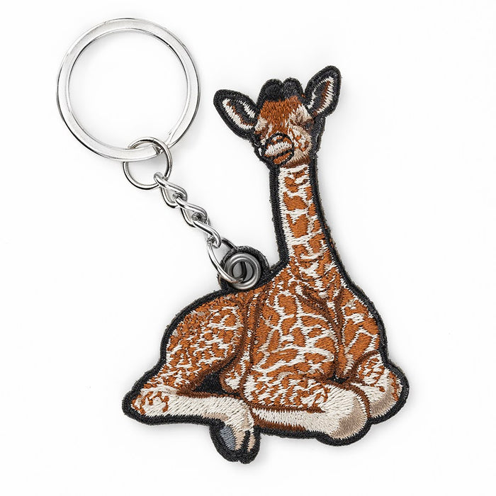 Giraffe Embroidered Keychain
