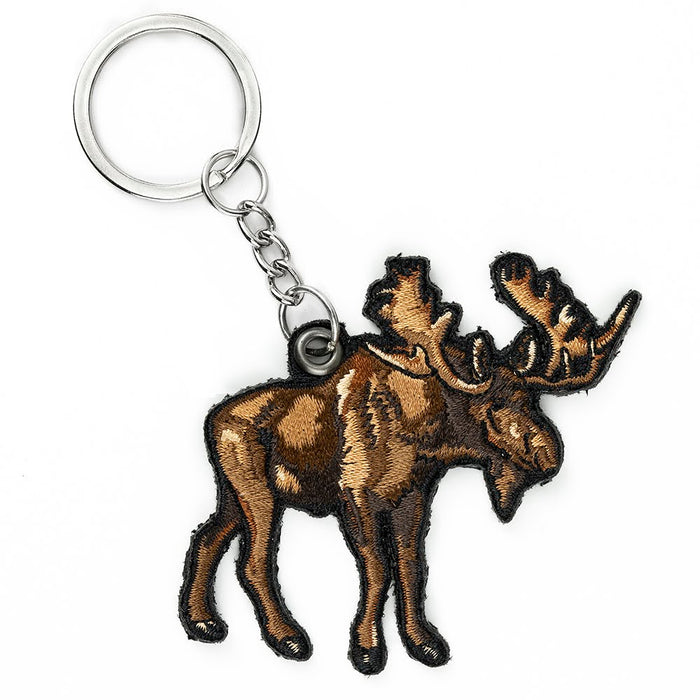 Moose Embroidered Keychain