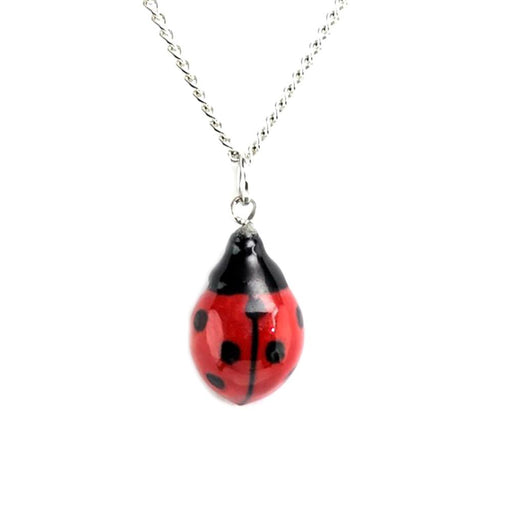 Ladybug Pendant - Porcelain Pendant - Blueplanetjewelry.com