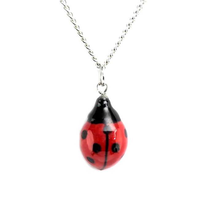 Ladybug Pendant - Porcelain Pendant - Blueplanetjewelry.com