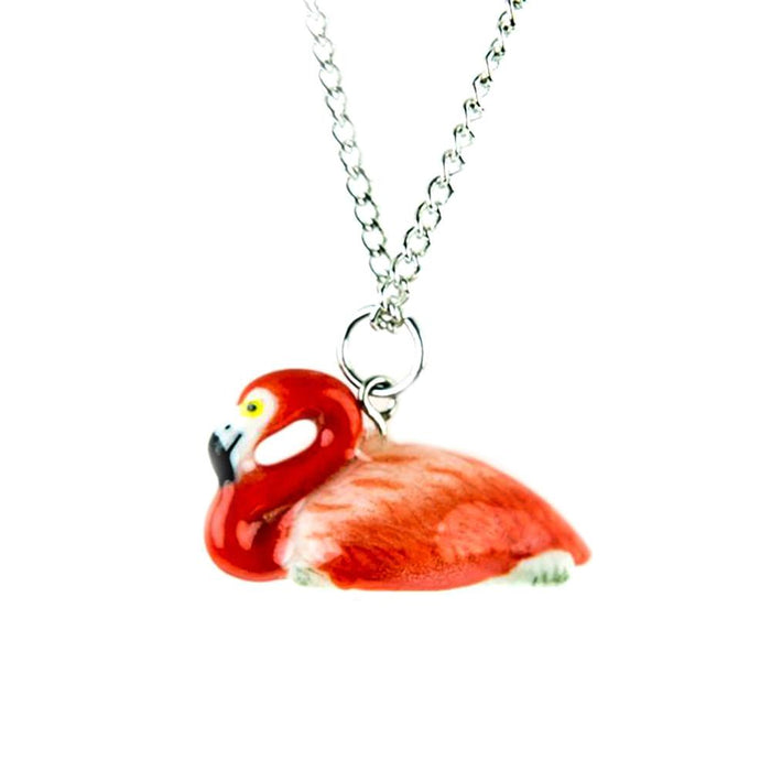 Flamingo Pendant - Porcelain Pendant - Blueplanetjewelry.com
