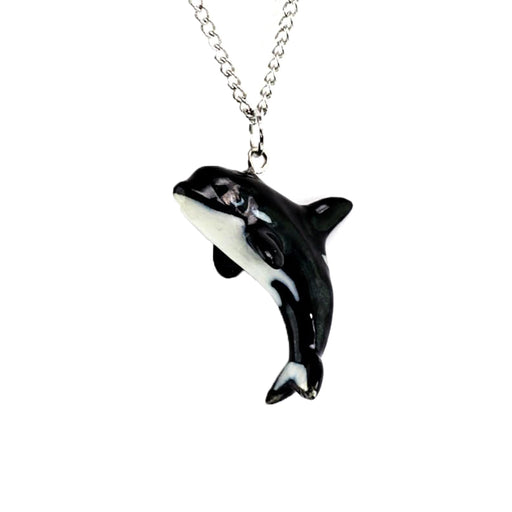 Orca Whale Pendant - Porcelain Pendant - Blueplanetjewelry.com