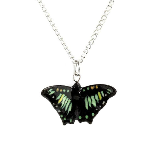 Green Malachite Butterfly Pendant Porcelain Pendant Blue Planet Jewelry