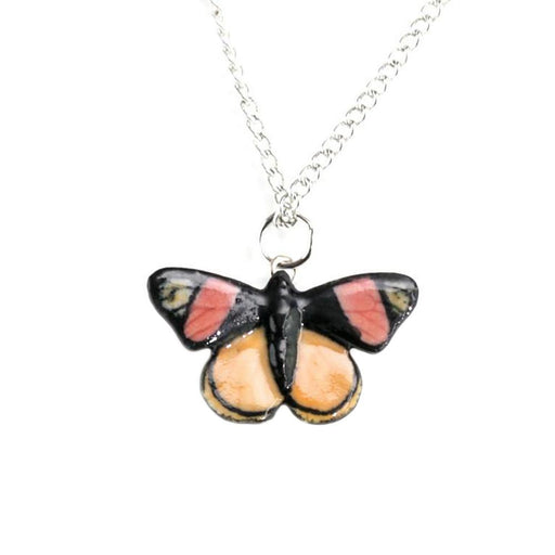 Painted Beauty Butterfly Pendant - Porcelain Pendant - Blueplanetjewelry.com