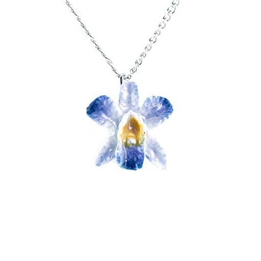Purple Orchid Pendant Porcelain Pendant Blue Planet Jewelry