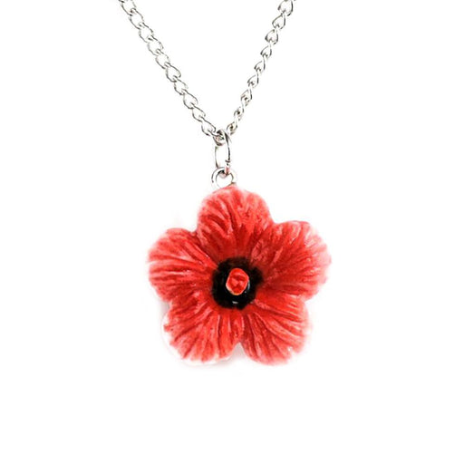Pink Hibiscus Pendant Porcelain Pendant Blue Planet Jewelry