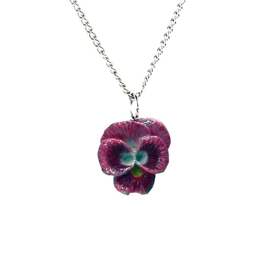 Violet Pansy Pendant Porcelain Pendant Blue Planet Jewelry
