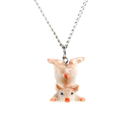 Pink Pig Pendant Porcelain Pendant Blue Planet Jewelry