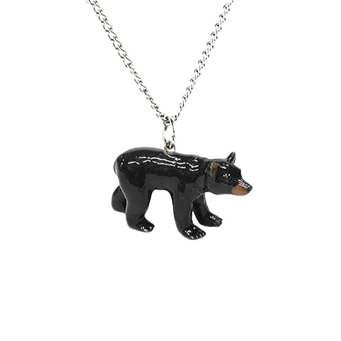 Black Bear Pendant Porcelain Pendant Blue Planet Jewelry