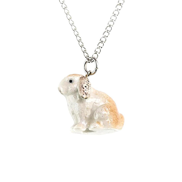 Lop-Earred Rabbit Pendant Porcelain Pendant Blue Planet Jewelry