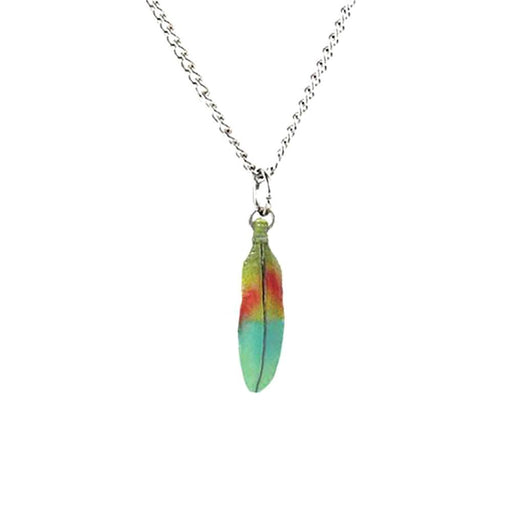 Parrot Feather Pendant Porcelain Pendant Blue Planet Jewelry