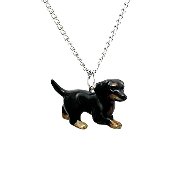 Dachshund Dog Pendant Porcelain Pendant Blue Planet Jewelry