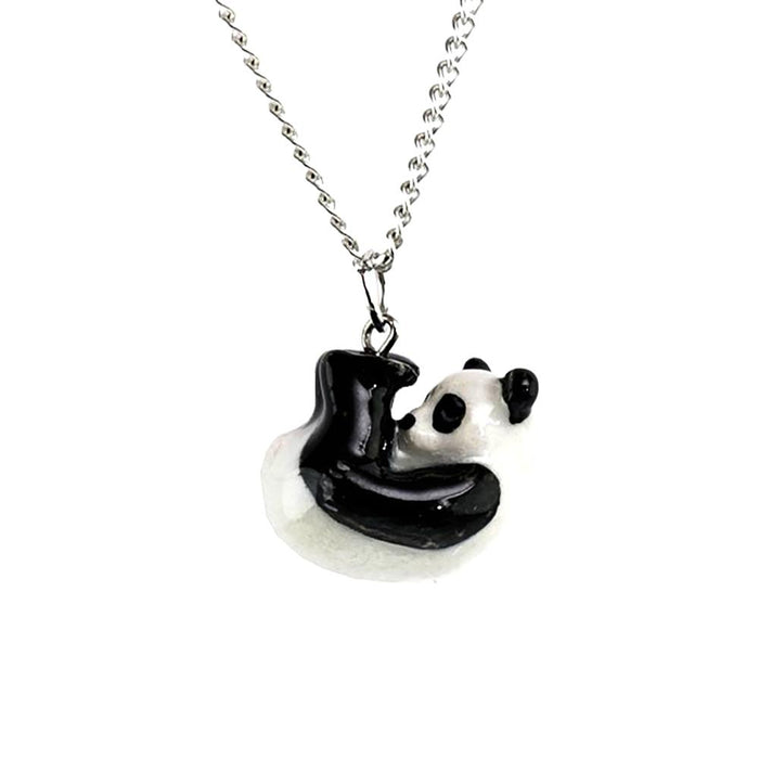 Roly Poly Panda Pendant Porcelain Pendant Blue Planet Jewelry