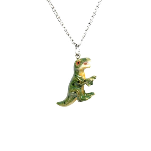 T-Rex Dinosaur Pendant - Porcelain Pendant - Blueplanetjewelry.com