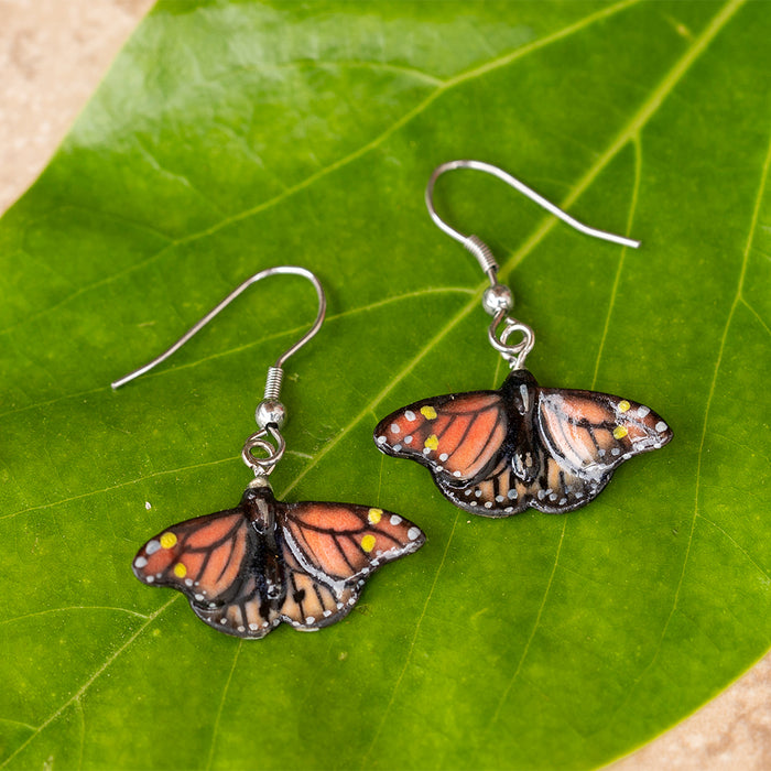Monarch Butterfly Porcelain Earrings