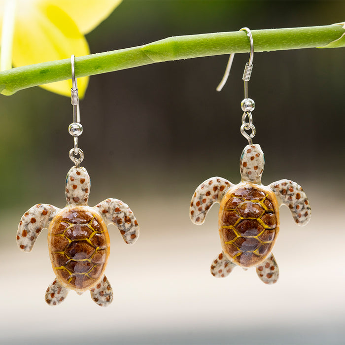 Sea Turtle Porcelain Earrings