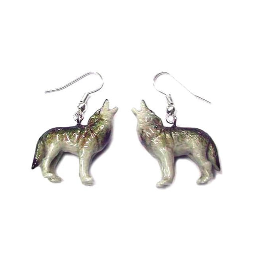 Wolf Porcelain Earrings Porcelain Earrings Blue Planet Jewelry
