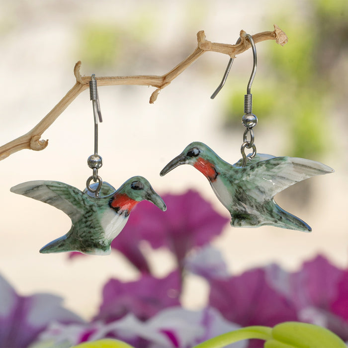 Hummingbird Porcelain Earrings