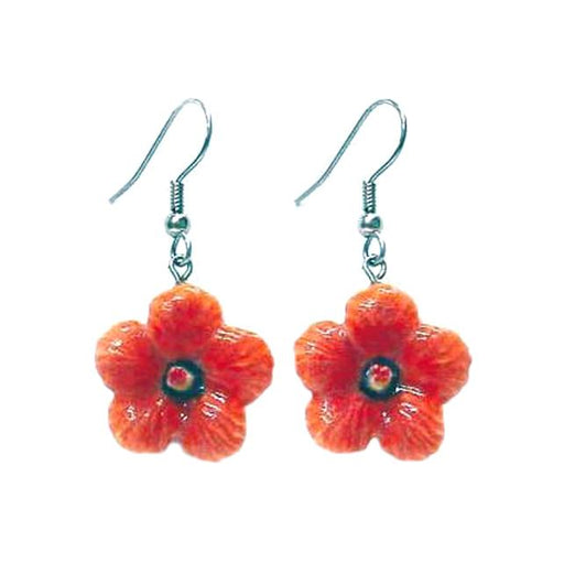 Orange Hibiscus Porcelain Earrings Porcelain Earrings Blue Planet Jewelry