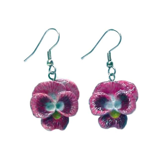 Pansy Porcelain Earrings Porcelain Earrings Blue Planet Jewelry