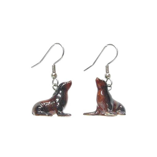 Sea Lion Porcelain Earrings Porcelain Earrings Blue Planet Jewelry