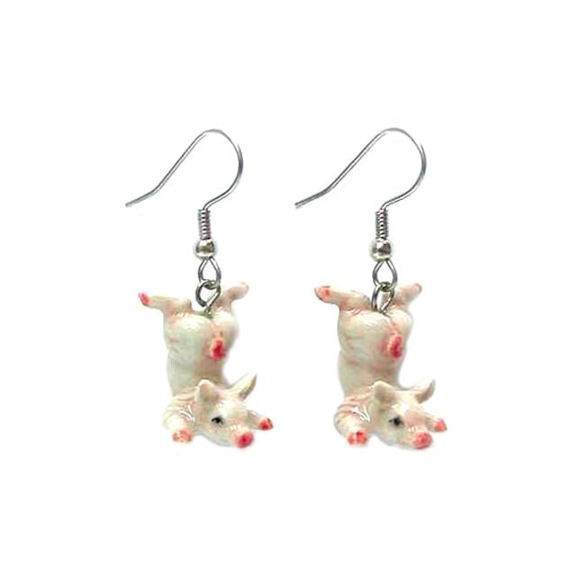Pink Pig Porcelain Earrings Porcelain Earrings Blue Planet Jewelry
