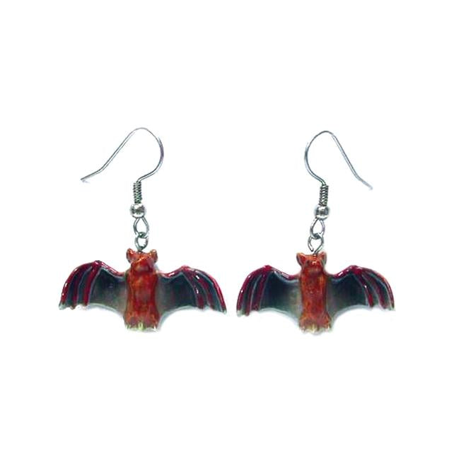Little Brown Bat Porcelain Earrings Porcelain Earrings Blue Planet Jewelry