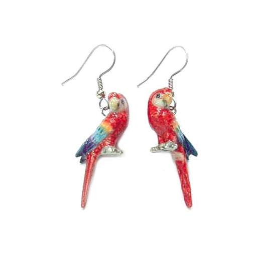 Scarlet Macaw Porcelain Earrings Porcelain Earrings Blue Planet Jewelry