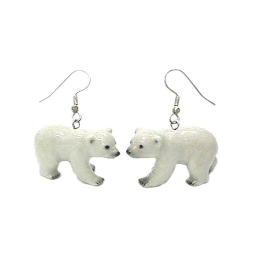 Polar Bear Porcelain Earrings Porcelain Earrings Blue Planet Jewelry