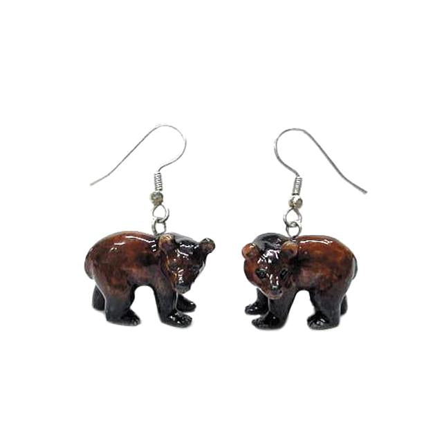Brown Bear Porcelain Earrings Porcelain Earrings Blue Planet Jewelry