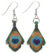 Peacock Feather Porcelain Earrings Porcelain Earrings Blue Planet Jewelry