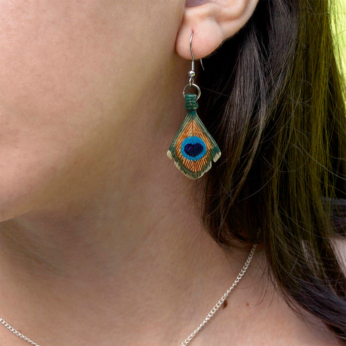 Peacock Feather Porcelain Earrings