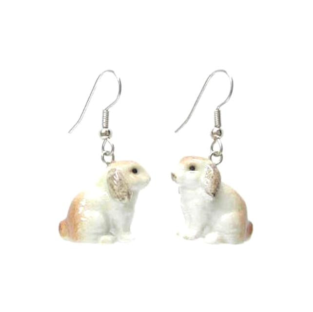 Lop-earred Rabbit Porcelain Earrings Porcelain Earrings Blue Planet Jewelry