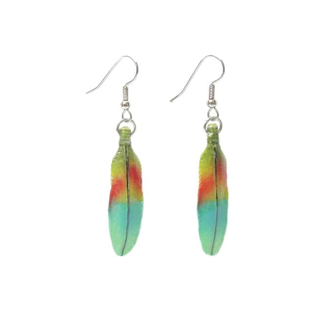 Parrot Feather Porcelain Earrings Porcelain Earrings Blue Planet Jewelry