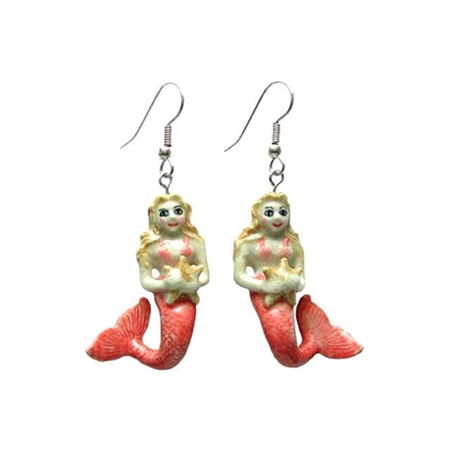 Mermaid Porcelain Earrings Porcelain Earrings Blue Planet Jewelry