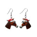 Horse Head Santa Porcelain Earrings Porcelain Earrings Blue Planet Jewelry