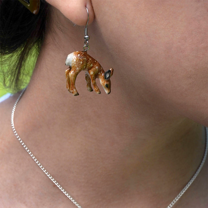 Deer Fawn Porcelain Earrings